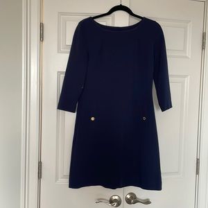 Lilly Pulitzer Navy 3/4 sleeve shift dress size M